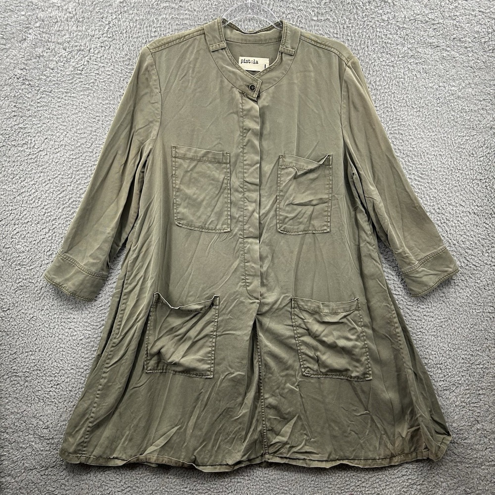 Pistola  Shirt Dress Womens Large Army Green‎ Olive 3/4 Sleeve Anthropologie